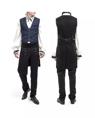 Blue Vest with Brocade for Men from Devil Fashion Brand at €75.50