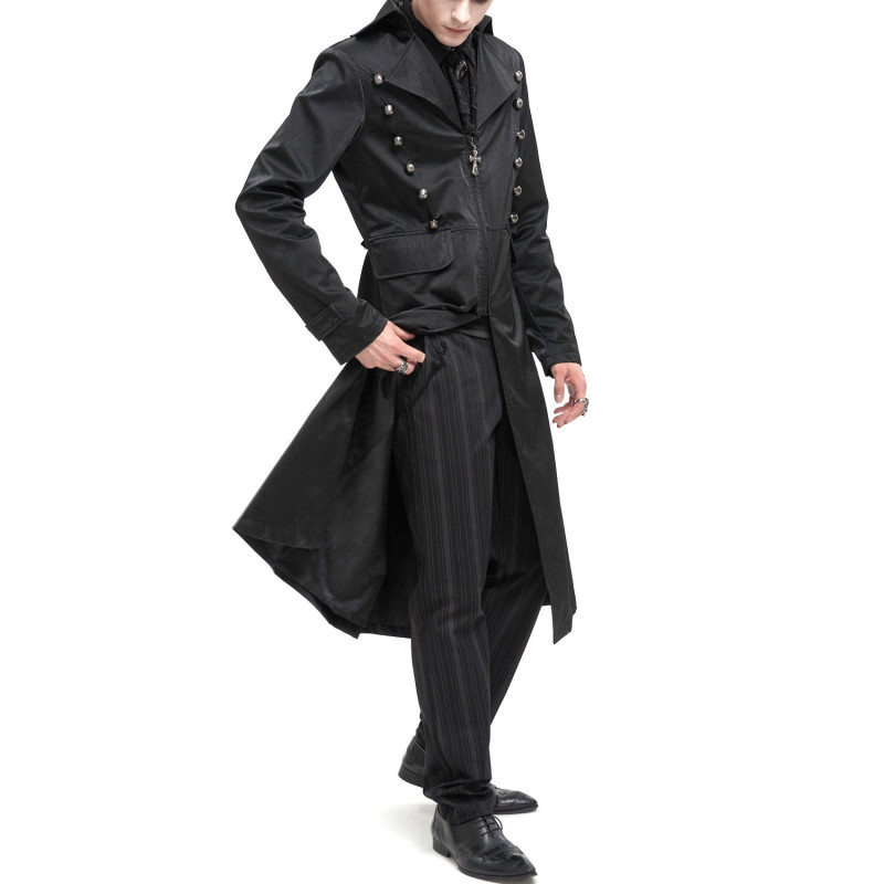 Long Black Gothic Jacket For Men