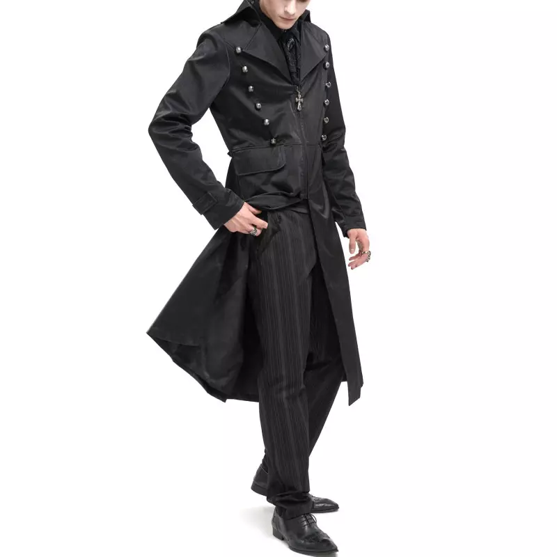 Veste Longue Noire pour Homme de la Marque Devil Fashion à 195,00 €