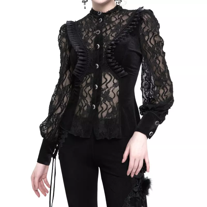 Chemise Semitransparente Noire de la Marque Devil Fashion à 85,00 €