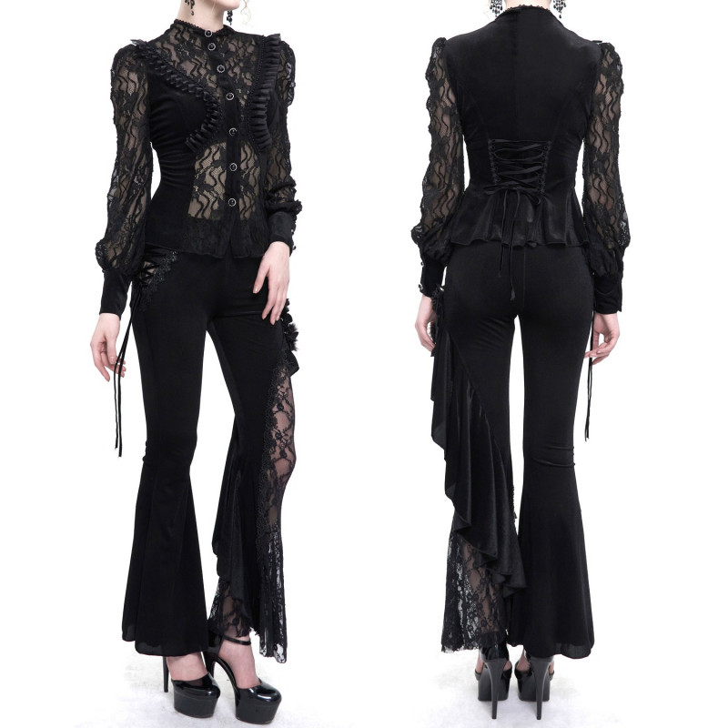Camisa Semitransparente Negra