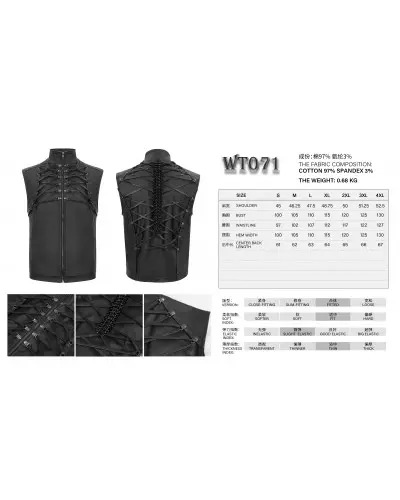 Vest with Lacings for Men from Devil Fashion Brand at €115.00