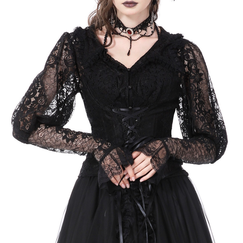 Camisa com Mangas de Tule