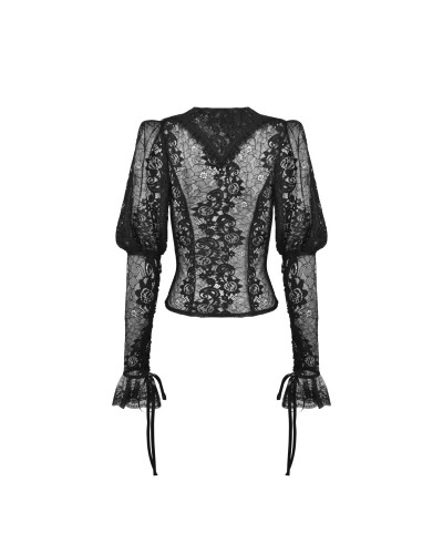 Camisa com Mangas de Tule
