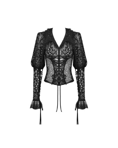 Camisa com Mangas de Tule