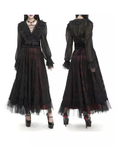 Blouse Noire Semitransparente de la Marque Devil Fashion à 61,50 €