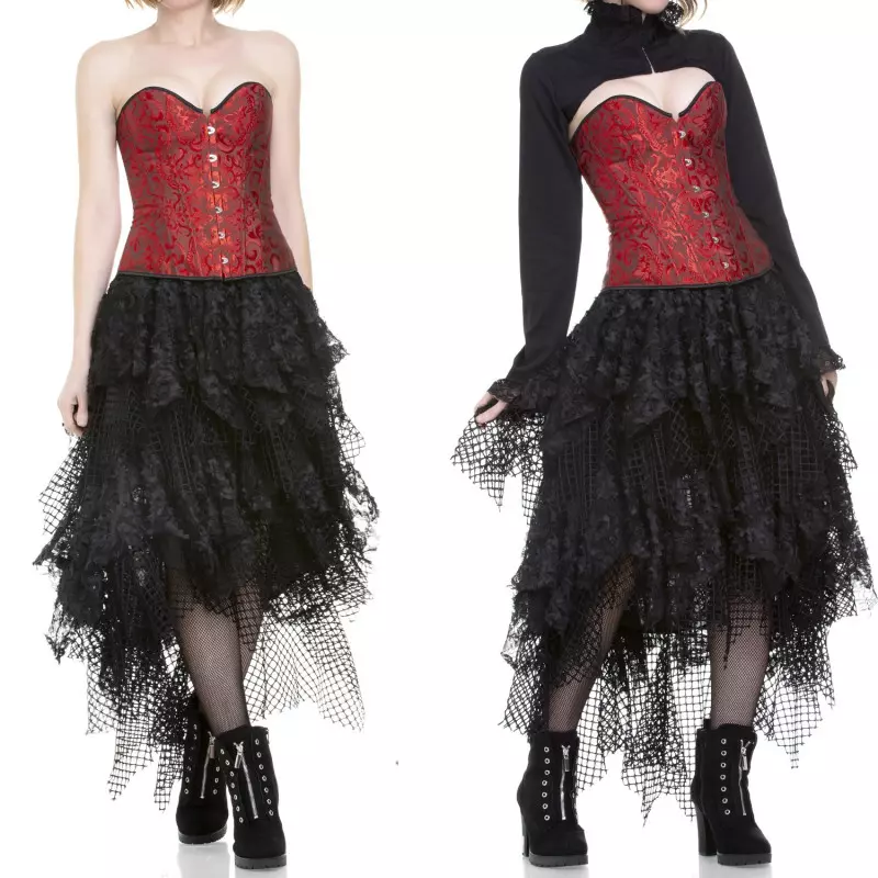 Red Corset with Brocade