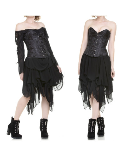 Corset Noir avec Brocart