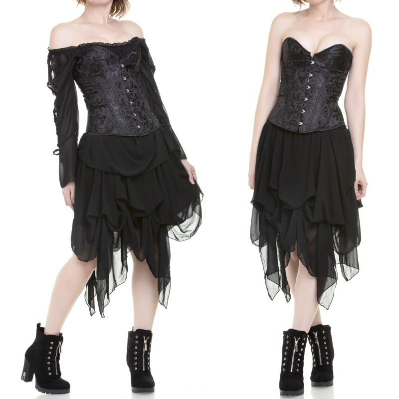 Corset Noir avec Brocart