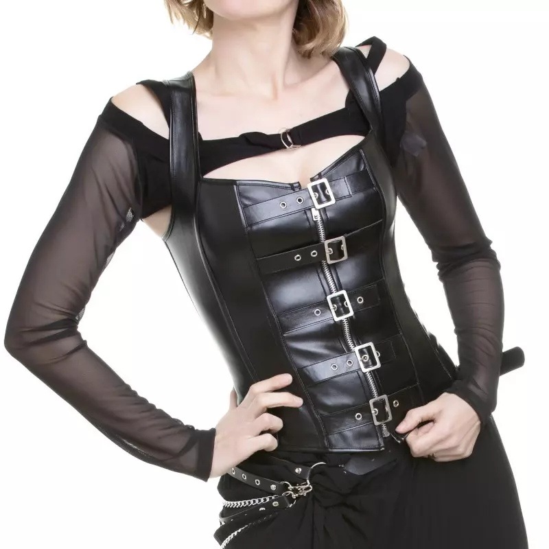 Women Sexy Steampunk Faux Leather Buckle Corset Top,Abdomen Corset  Court,Suitable for Club Night,Red,XXL : : Clothing, Shoes &  Accessories