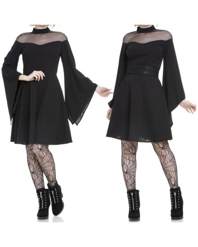 Gothic Dress with Trumpet Sleeves