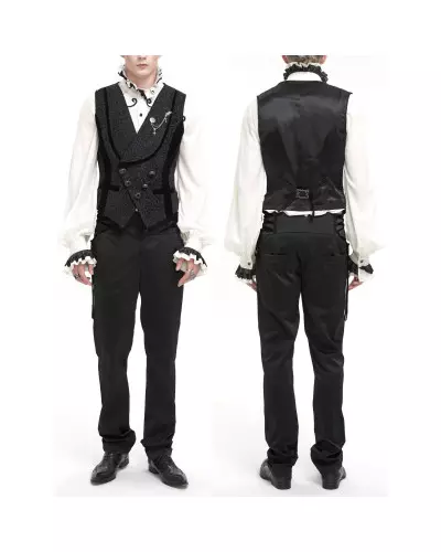 Black Vest with Brocade for Men from Devil Fashion Brand at €77.00