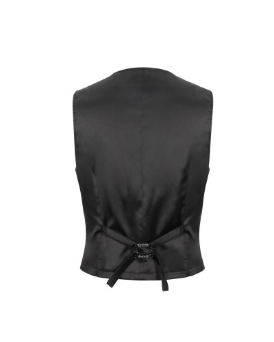Colete Preto com Brocado para Homem