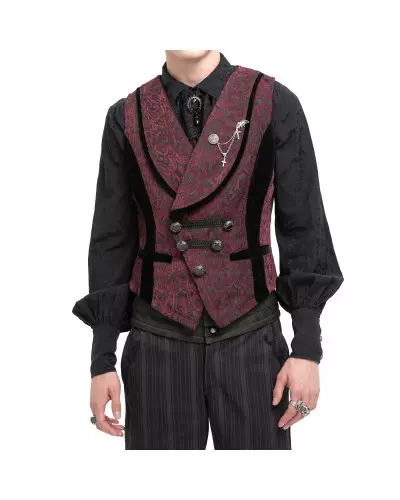 Red Vest with Brocade for Men