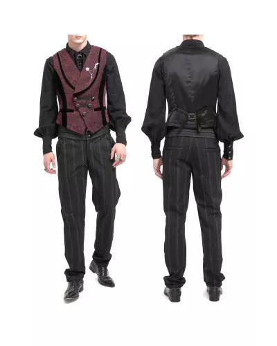 Gilet Rouge avec Brocart pour Homme de la Marque Devil Fashion à 99,90 €