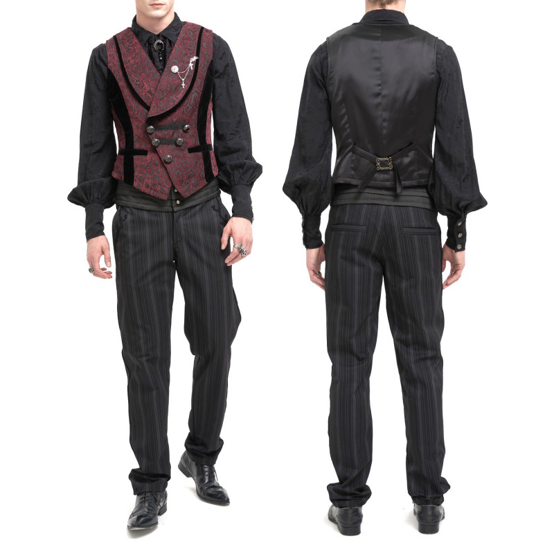 Chaleco Rojo con Brocado para Hombre