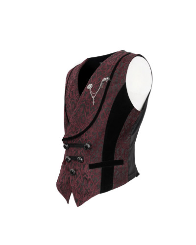 Red Vest with Brocade for Men