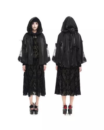 Black Short Cape with Hood from Devil Fashion Brand at €105.00