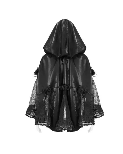 Kurzer Schwarzer Umhang mit Kapuze der Devil Fashion-Marke für 105,00 €