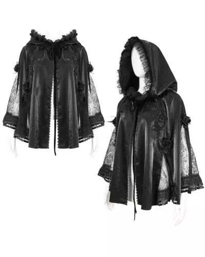 Black Short Cape with Hood from Devil Fashion Brand at €105.00