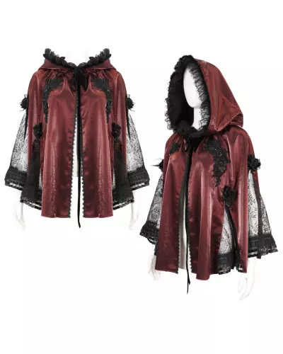 Red Short Cape with Hood from Devil Fashion Brand at €105.00