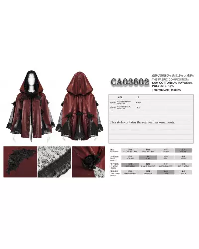Capa Corta Roja con Capucha marca Devil Fashion a 105,00 €