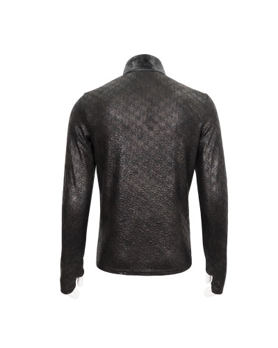 T-Shirt com Couro Artificial para Homem