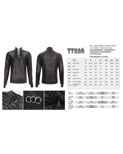 T-Shirt com Couro Artificial para Homem