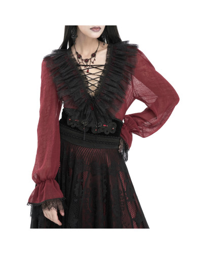 Blusa Roja Semitransparente