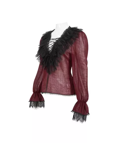 Rote Halbdurchsichtige Bluse der Devil Fashion-Marke für 61,50 €