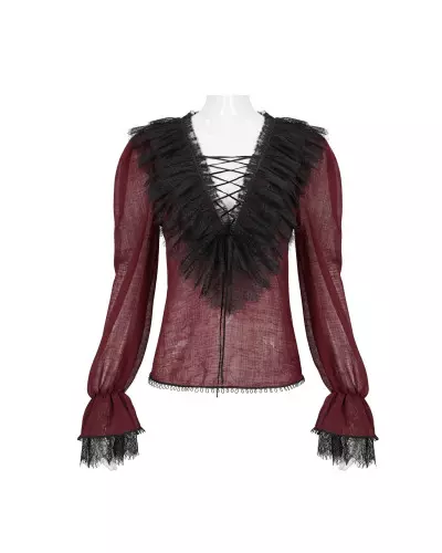 Blouse Rouge Semitransparente de la Marque Devil Fashion à 61,50 €
