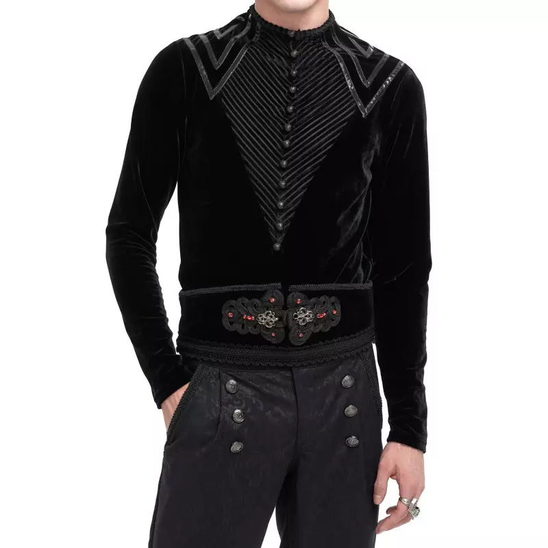 T-Shirt with Faux Leather for Men from Devil Fashion Brand at €65.00