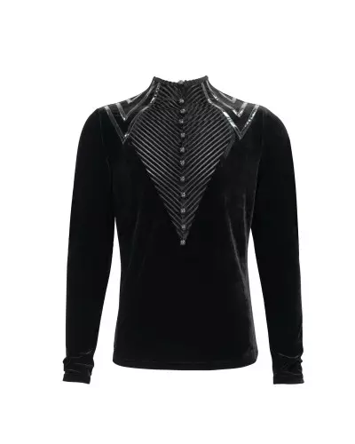 T-Shirt with Faux Leather for Men from Devil Fashion Brand at €65.00
