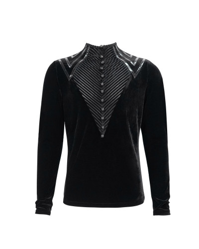 T-Shirt com Couro Artificial para Homem