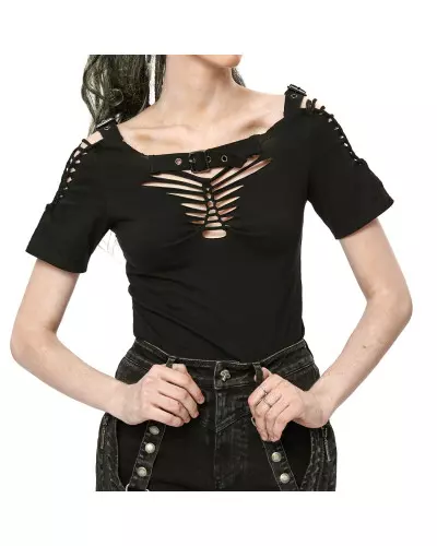 T-Shirt with Buckle from Punk Rave Brand at €37.50