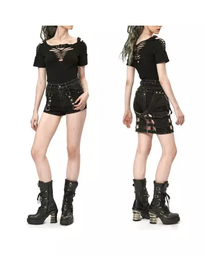 T-Shirt with Buckle from Punk Rave Brand at €37.50