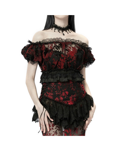Schwarz-Rotes Top