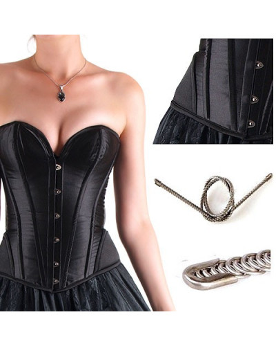 Corset Negro Liso estilo Tienda de Corsets