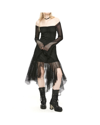 Dress with Tulle and Mesh