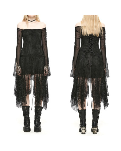 Dress with Tulle and Mesh