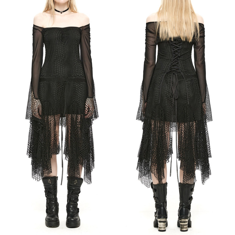 Dress with Tulle and Mesh