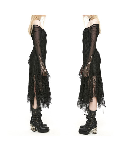 Vestido com Tule e Grade