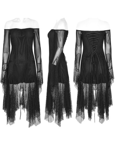Dress with Tulle and Mesh