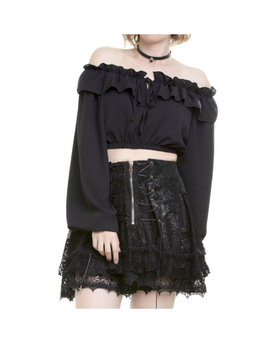 Blusa corta Manga larga