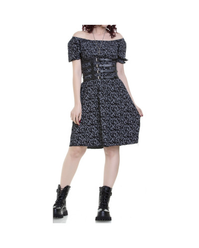 Vestido de fffflores Negro fy Gris