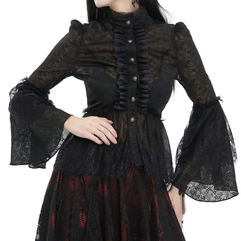 Blusa Negra Semitransparente