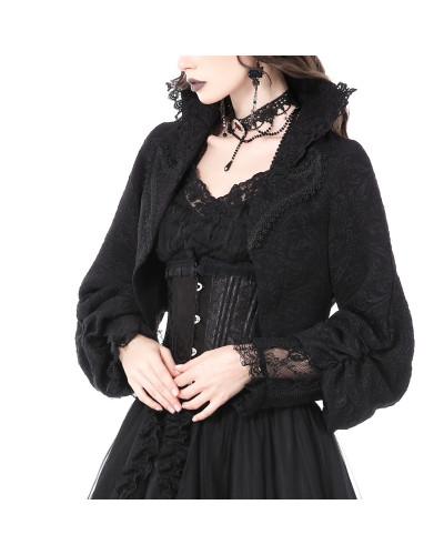 chaqueta elegante corta atada al cuello