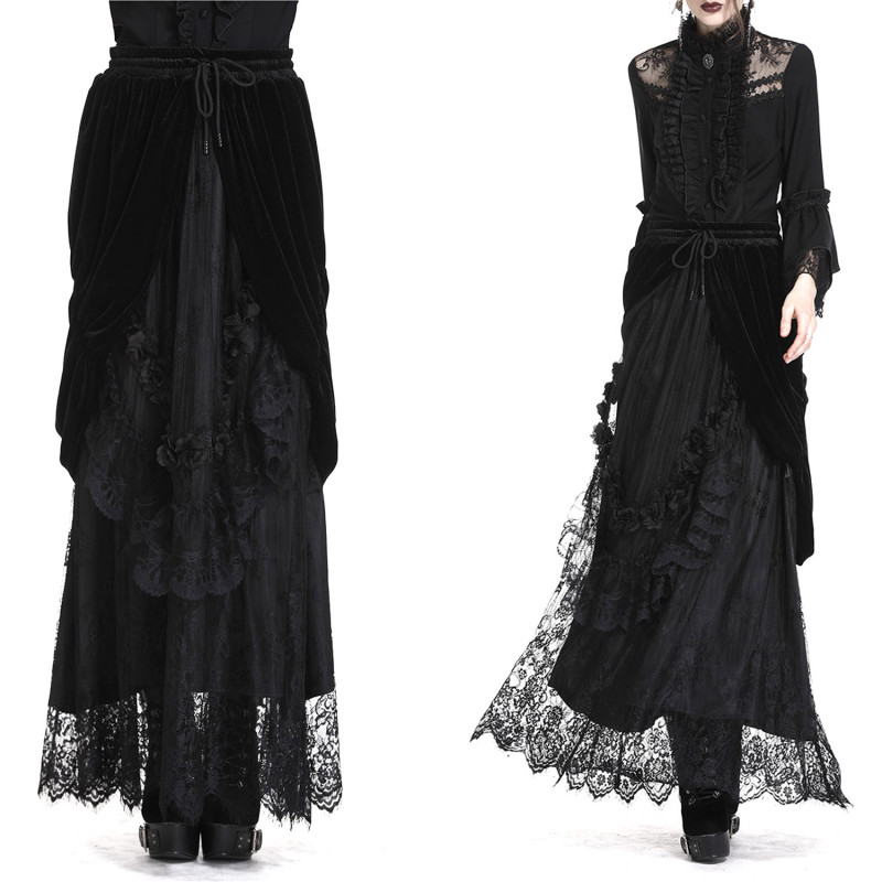 Black Skirt with Velvet