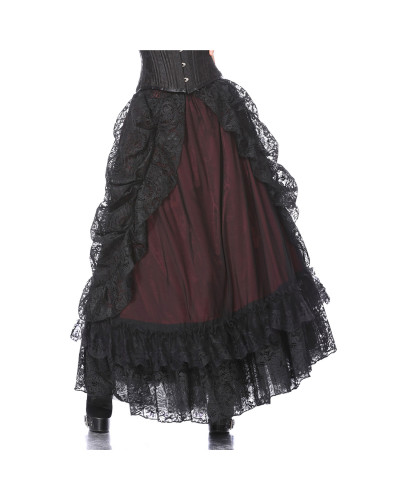 Red Gothic Skirt with Lace