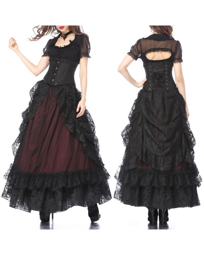 Roter Gothic Rock mit Spitze